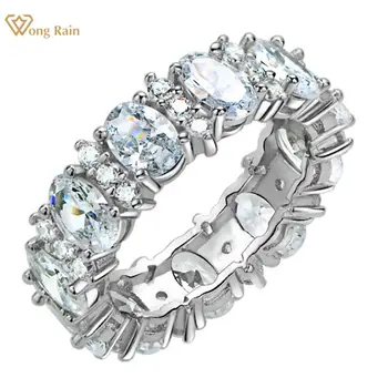 Уонг Рейн, сребро 925 проба, с овална форма лабораторен сапфир, высокоуглеродистые диаманти, годежен пръстен, годежен пръстен, фини бижута, директна доставка