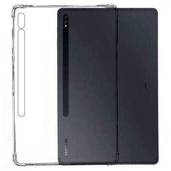 Устойчив на удари Силиконов калъф За Samsung Galaxy Tab S7 + 11 12,4 2020 SM-T870/T875/T876 SM-T970/T976B Гъвкава Прозрачна делото