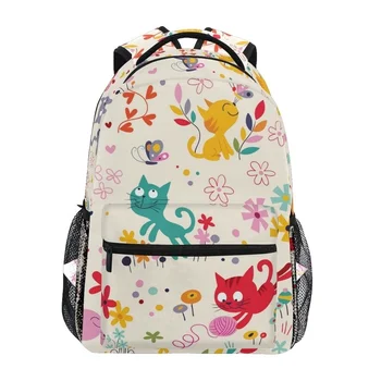 училищни чанти за момичета, момчета, раници с мультяшными животни, котка, детска чанта, дамска чанта с голям капацитет за уикенда, женствена чанта за лаптоп