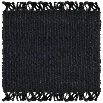 Фантастична модерна влакнести мат Clara 3 'x 5' от черно плетеного юта за обновяване на домашен интериор