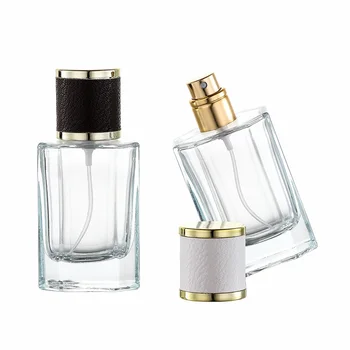 Флакон за парфюм за еднократна употреба, плоски прозрачно стъкло, 40 мл, златен спрей, козметична опаковка, преносими празни флакони-опаковки, 10 бр.