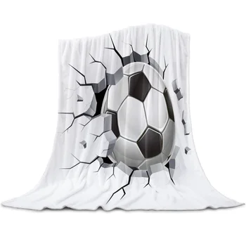Фланелен одеяла футболни наметала Топки футболни топли наметала Разтегателен диван домашно покривки за пътуване дизайнерско одеяло отвътре