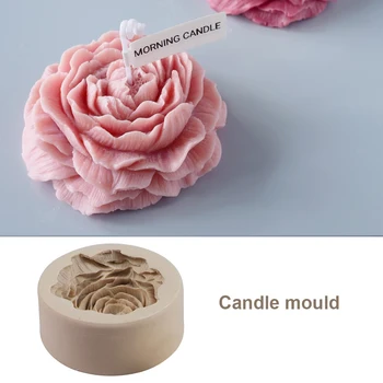 Форма за ароматерапевтических свещи, цветя на божур, 3D силиконова форма за ароматни свещи, сапун мазилки, изделия от божури, украса за печене