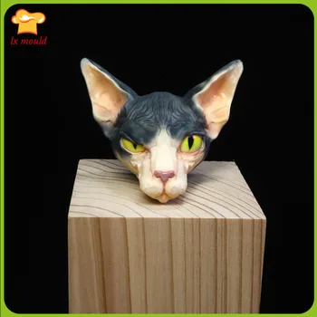 Форма за котешки глави Безволосый котка Силиконови форми на Сапун Свещ Епоксидна Смола форма на DIY Занаятите Tool