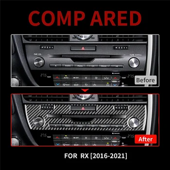 Централна конзола CD панел Рамка Тампон стикер от въглеродни влакна за Lexus RX 2016 2017 2018 2019 Аксесоари