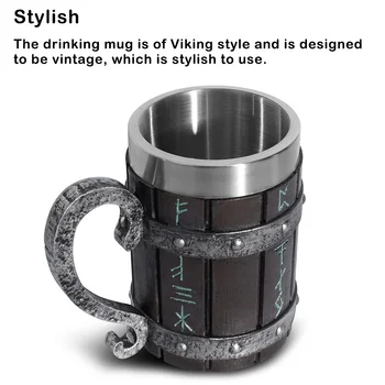 Чаша за вино, сок, напитки и стилна чаша за клубен бар от смола Viking, посуда за напитки
