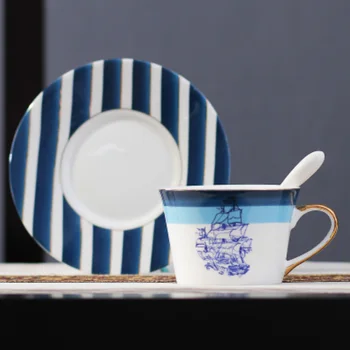 Чашата за кафе и чиния от китайски порцелан в скандинавски стил, висококачествена керамика чаша за чай, 220 мл